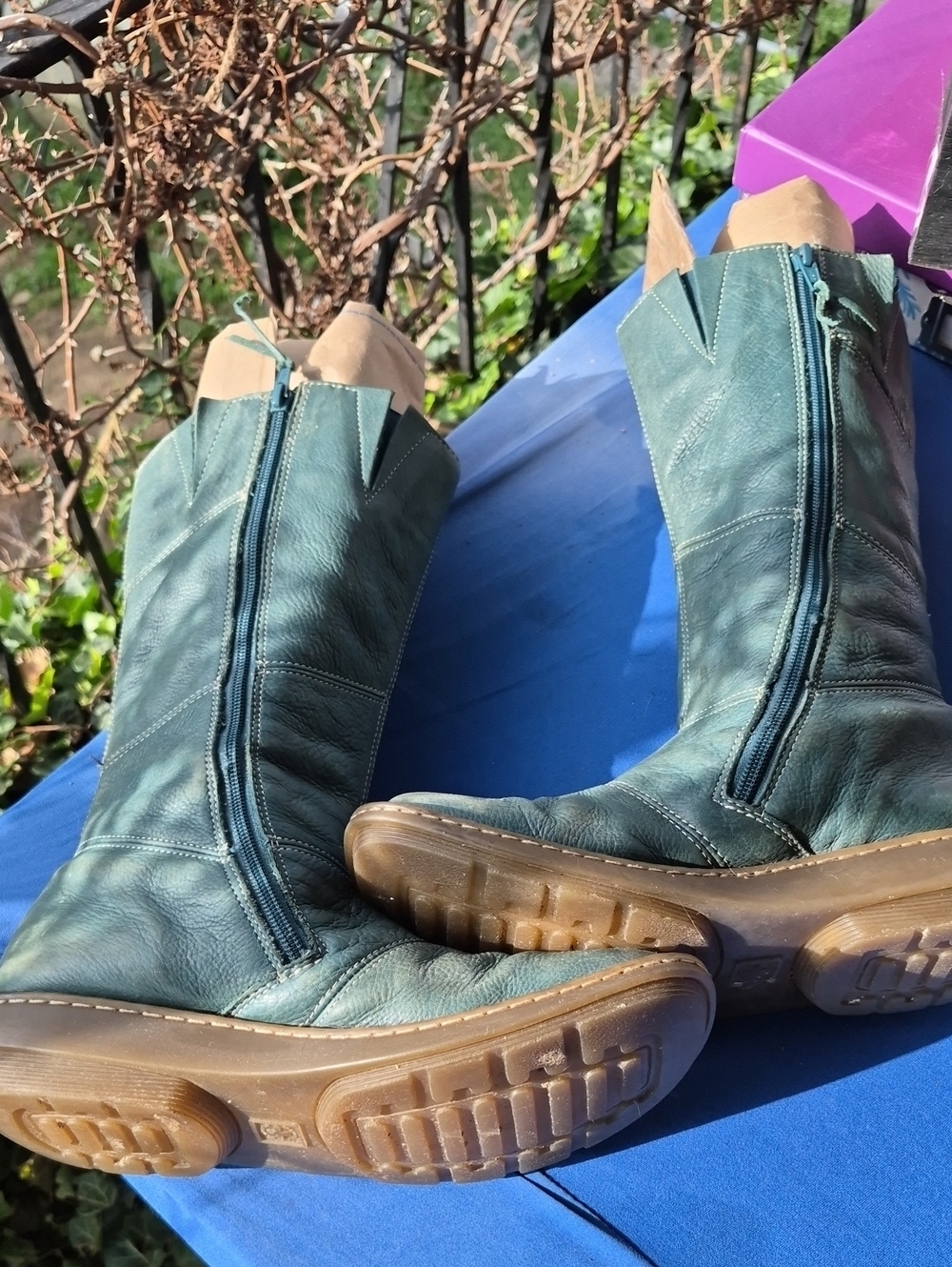 DOC MARTENS 💚 MIDCALF ZIPPER BOOT 💚FOREST GREEN LEATHER 🫶 US L 9 🫶 HTF VINT - Picture 10 of 13